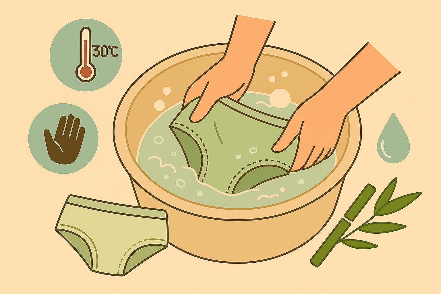 cách giặt quần lót sợi tre